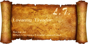 Lovassy Tivadar névjegykártya